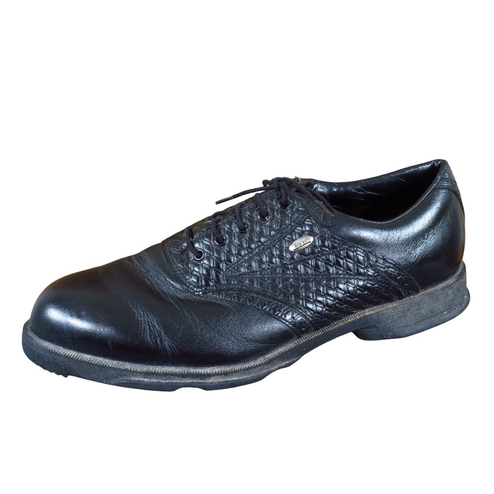 Etonic G11362 Mens Golf‎ Shoes Size 11 Athletic Performance Cleats Black Leather